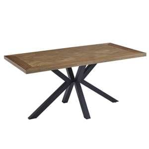 Hazen Wooden Dining Table In Medium Oak Veneer - UK