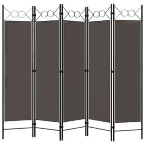 Hecate Fabric 5 Panels 200cm x 180cm Room Divider In Anthracite - UK