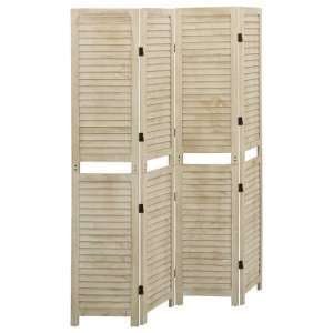Helsa Wood Paulownia 4 Panels 140cm x 165cm Room Divider - UK