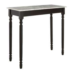Henova White Marble Console Table With Black Wooden Frame - UK