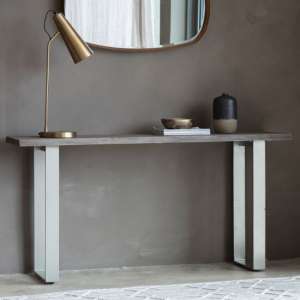 Hinton Wooden Console Table With Metal Legs In Grey - UK