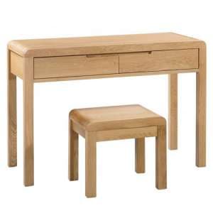 Camber Wooden Dressing Table And Stool In Oak - UK