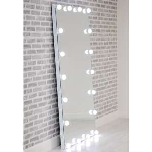 Hollywood Floor Dressing Mirror With White High Gloss Frame - UK