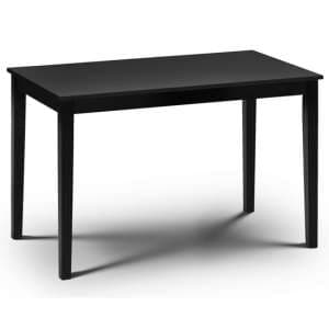 Haneul Wooden Dining Table In Lacquered Black - UK