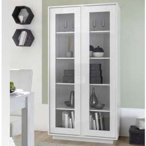 Iconic Wooden Display Cabinet In White High Gloss - UK