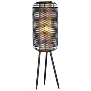 Industrial Large Floor Lamp In Black And Gold - UK