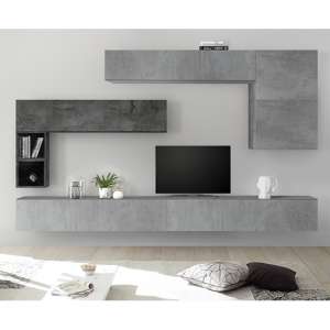 Infra Large Entertainment Unit In Oxide And Cement Effect - UK
