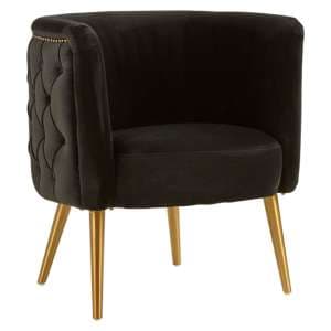 Intercrus Upholstered Fabric Tub Chair In Black - UK