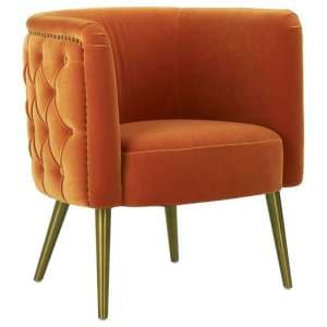 Intercrus Upholstered Fabric Tub Chair In Orange - UK