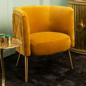 Intercrus Upholstered Fabric Tub Chair In Yellow - UK