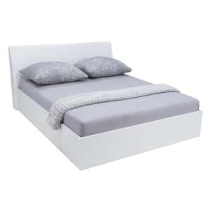 Iowa High Gloss King Size Bed In White - UK
