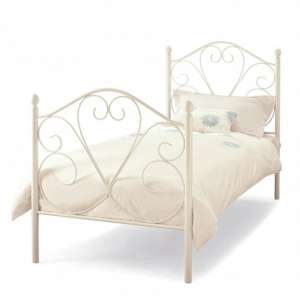 Isabelle Metal Single Bed In White Gloss - UK