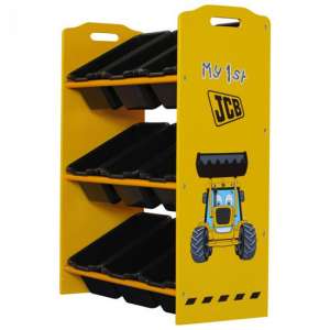 JCB Kids Black 9 Bins Storage Stand In Yellow - UK
