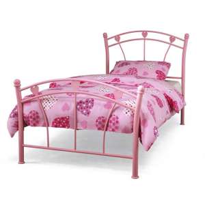 Jemima Metal Small Single Bed In Pink - UK