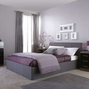 Alfreton Fabric Ottoman Storage King Size Bed In Grey - UK
