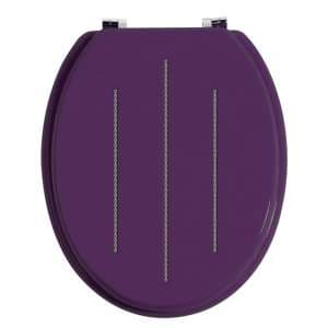 Kelant Wooden Diamante Toilet Seat In Purple - UK