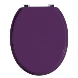 Kelant Wooden Toilet Seat In Purple With Zinc Alloy Fittings - UK