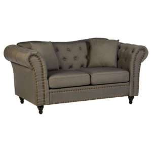 Kelly Upholstered Fabric 2 Seater Sofa In Grey - UK