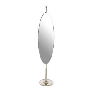 Kensick Oval Floor Standing Mirror With Nickel Stand - UK