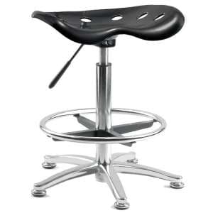 Kentucky Contemporary Stool In Black With Castors - UK