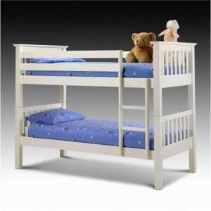 Woape Kids Bunk Bed with Ladder In White - UK