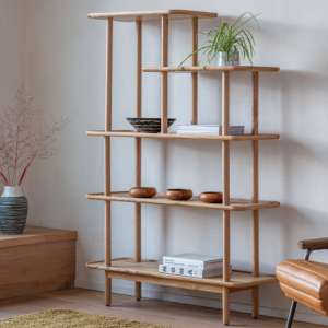 Kinghamia Wooden Open Display Unit With Shelves In Oak - UK