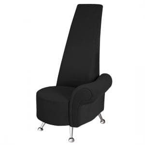 Avalon Left Mini Potenza Chair In Black Fabric And Chrome Legs - UK