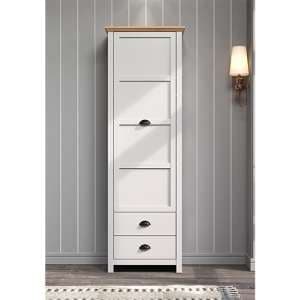 Lajos Wooden Hallway Wardrobe In Light Grey And Artisan Oak - UK