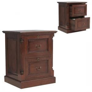 Belarus Filing Cabinet In Mahogany With 2 Drawers - UK