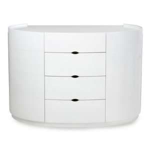 Laura Dressing Table In White High Gloss With 4 Drawers - UK