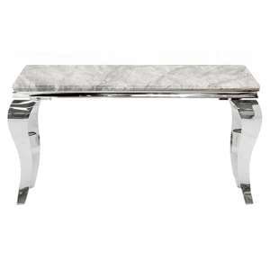 Laval Small Light Grey Marble Console Table With Polished Legs - UK