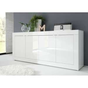 Taylor Wooden 4 Doors Sideboard In White High Gloss - UK
