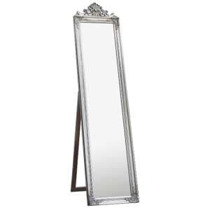 Lembeth Cheval Floor Standing Mirror In Silver - UK