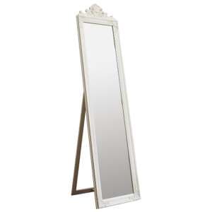 Lembeth Cheval Floor Standing Mirror In White - UK