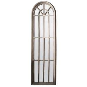Leona Panelled Window Style Wall Mirror In Weathered Frame - UK