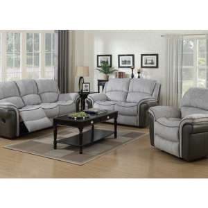 Lerna Fusion 3 Seater Sofa And 2 Armchairs Suite In Grey - UK