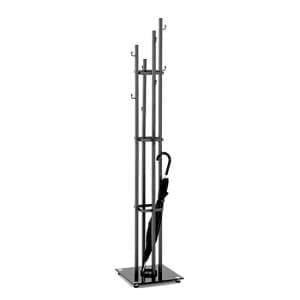 Lisboa Metal Coat Stand In Anthracite With Black Glass Base - UK