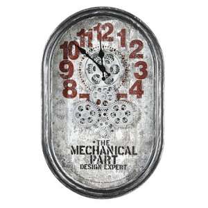 Lodge Glass Wall Clock With Silver Metal Frame - UK