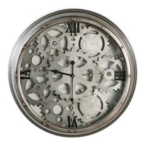 Loft Glass Wall Clock With Anthracite And Silver Metal Frame - UK