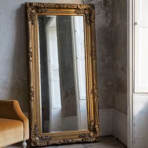 Louisa Rectangular Leaner Mirror In Gold Frame - UK