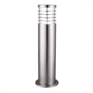 Satin Silver Outdoor Post Light With Polycarbonate Diffuser - UK