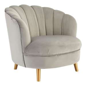Lusitania Upholstered Velvet Bedroom Chair In Grey - UK