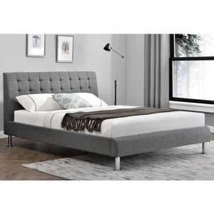 Lyrica Fabric Double Bed In Charcoal - UK