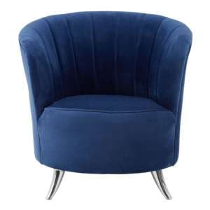 Grumium Upholstered Velvet Tub Chair In Blue - UK