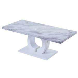 Halo High Gloss Coffee Table In Magnesia Marble Effect - UK