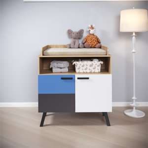 Maili Storage Cabinet Changer Top In Beech And Multicolour - UK