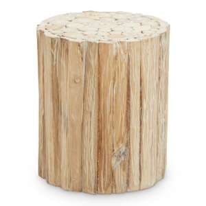 Malign Round Wooden Stool In Natural - UK