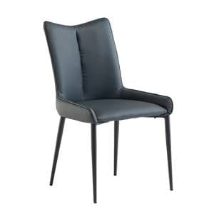 Malmo Faux Leather Dining Chair In Teal With Black Legs - UK