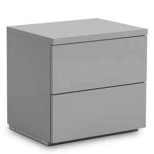Maeva Bedside Cabinet In Grey High Gloss With 2 Drawers - UK