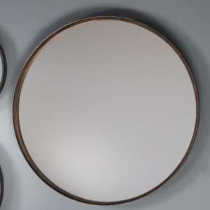 Marion Large Round Wall Bedroom Mirror In Bronze Frame - UK